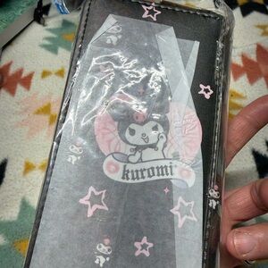 Black and Pink Zip-Around Wallet